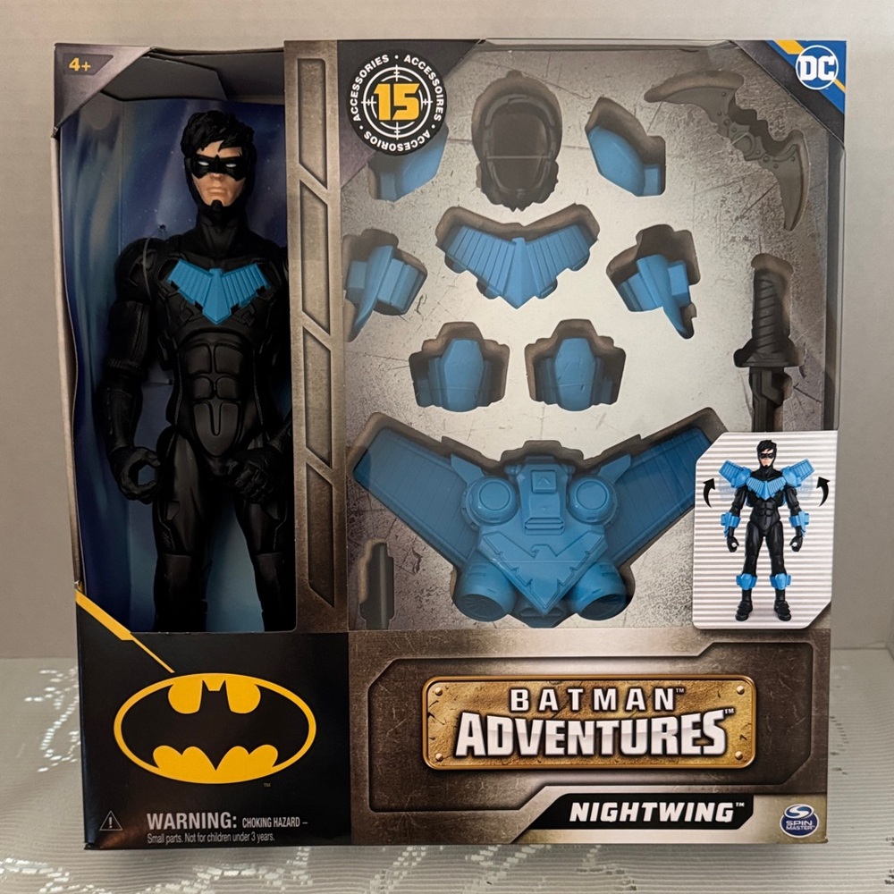 DC Batman Adventures 12” Nightwing Action Figure With 15 Armor Accessories